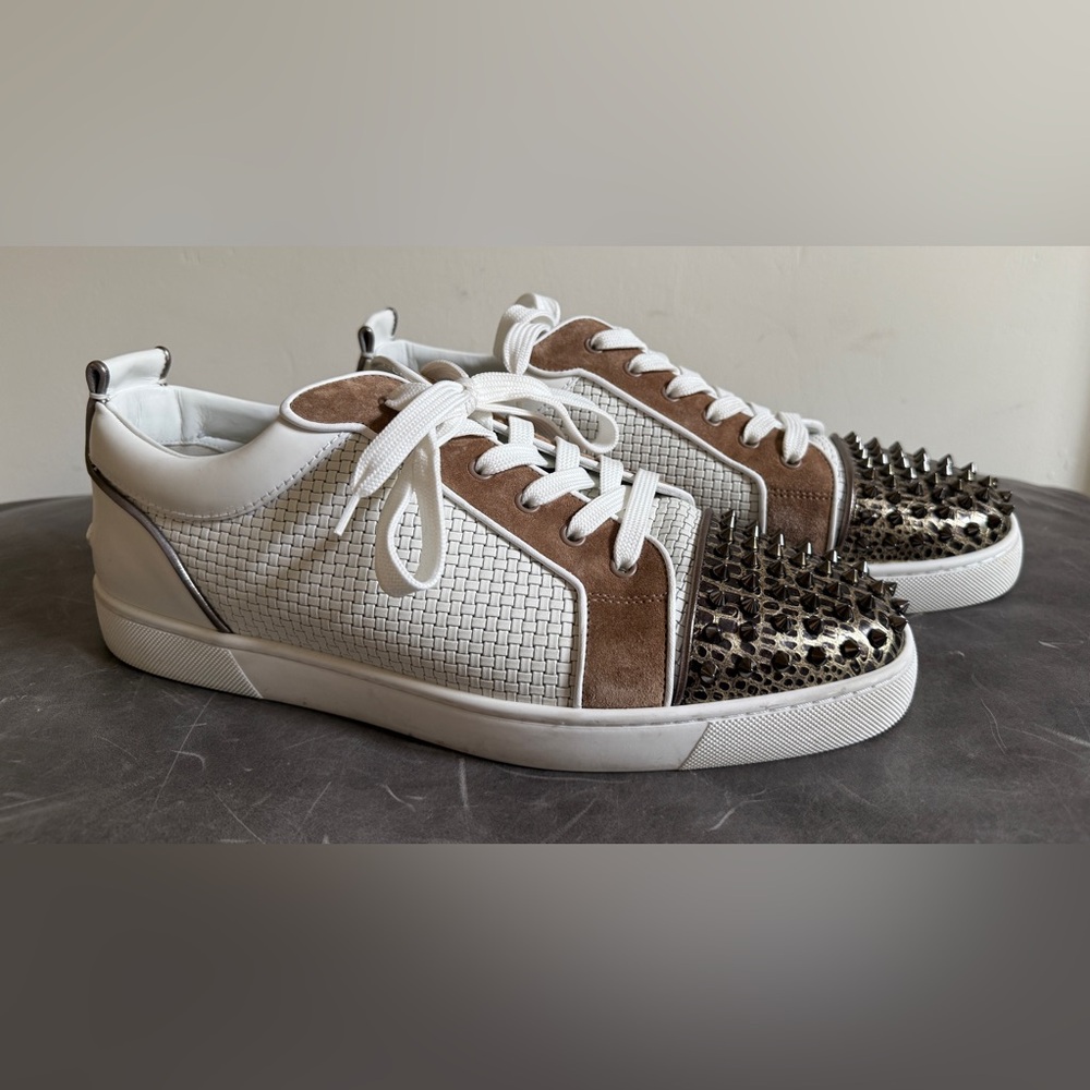 Christian Louboutin Men’s Louis Junior Spike Sneakers, Size 47